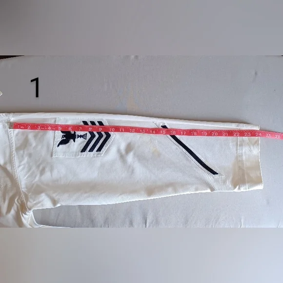 50s - 60s Vintage White 2 Navy Uniform Tops with Black Insignia. Shirts Retro - Picture 9 of 16